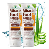 Miracle of Aloe Foot Repair Cream bottle shows two-pack for daily hydration.