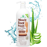 Miracle of Aloe foot repair cream jar for daily hydration of dry, cracked heels.