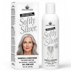 Miracle of Aloe Softly Silver Shampoo, botella-vertido: vertido suave para un lavado delicado.