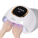 MIRAGE LAYON UV Nail Lamp front view showing sleek home manicure-ready design