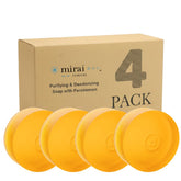 Mirai Persimmon Soap Bar pack front view showing four bars for body odor care.