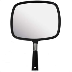 Mirrorvana large hand mirror with comfy handle for a secure grip in styling.