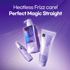 Mise En Scene Perfect Serum Magic Straight closeup shows smooth texture and shine.