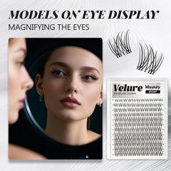 MissAiry Velure Lash Clusters outer 14mm for dramatic, elegant tails.
