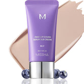MISSHA M Perfect Cover Serum BB No.21 bottle shows lightweight tint for natural glow