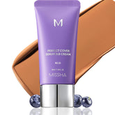 MISSHA M Perfect Cover Serum BB Cream No.33 Tan bottle for lightweight hydration and natural coverage.