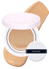 Missha Magic Cushion esponja mágica para aplicación rápida y cobertura uniforme.