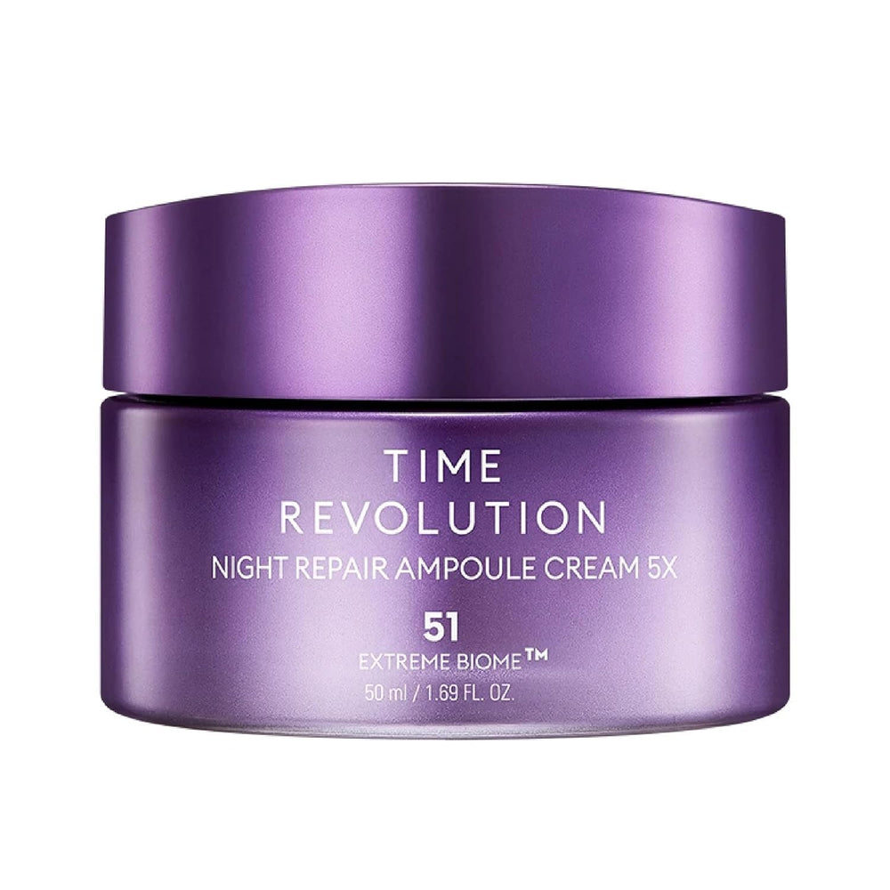 MISSHA Time Revolution Night Repair Ampoule Cream jar close-up showing rich overnight hydration