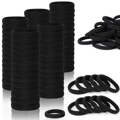 MISSJOJIAY gomas pelo 200 piezas negras, sujeción suave para peinados.