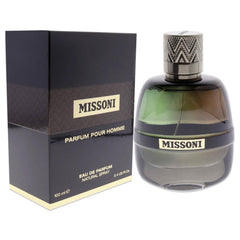 Missoni Pour Homme edp label detail with elegant typography.