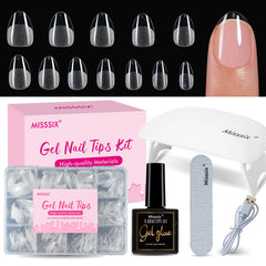 Misssix extra short almond gel nail tips kit 216pc for precise extensions