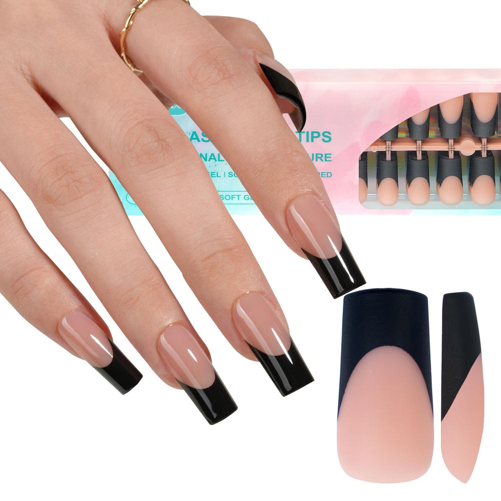 Misssix tips gel frances negro: extensiones de uñas duraderas y elegantes para uñas en casa
