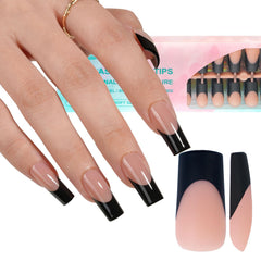 Misssix tips gel frances negro: extensiones de uñas duraderas y elegantes para uñas en casa