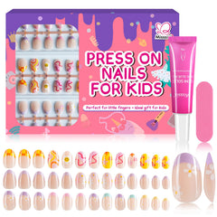 Misssix uñas postizas para niñas, colección de 78 piezas, cómodo para juego diario.