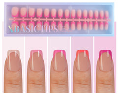 Misssix XBASICTIPS French Tip Nails with natural fit and durable gel tips for DIY nail art