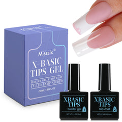 Misssix XBASICTIPS gel protector Frances para uñas, protege la punta francesa y mejora la durabilidad.