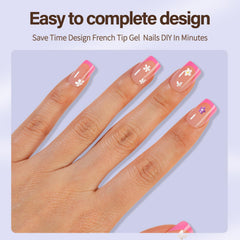 Misssix XBASICTIPS pink press-on nails for quick, mess-free manicures