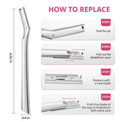 Mistfree Dermaplane Razor eyebrow grooming for clean, defined brows.