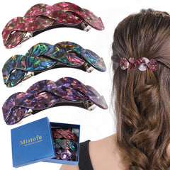 Horquillas Mistofu con patrón tortuga grande para cabello grueso
