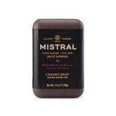 Mistral Bourbon Vanilla: barra de lujo para ritual diario de cuidado.
