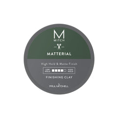 MITCH Matterial Finishing Clay jar highlights natural clay for a shine-free matte finish.