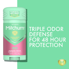Aplicación suave del desodorante Mitchum, stick cómodo para uso diario sin esfuerzo.