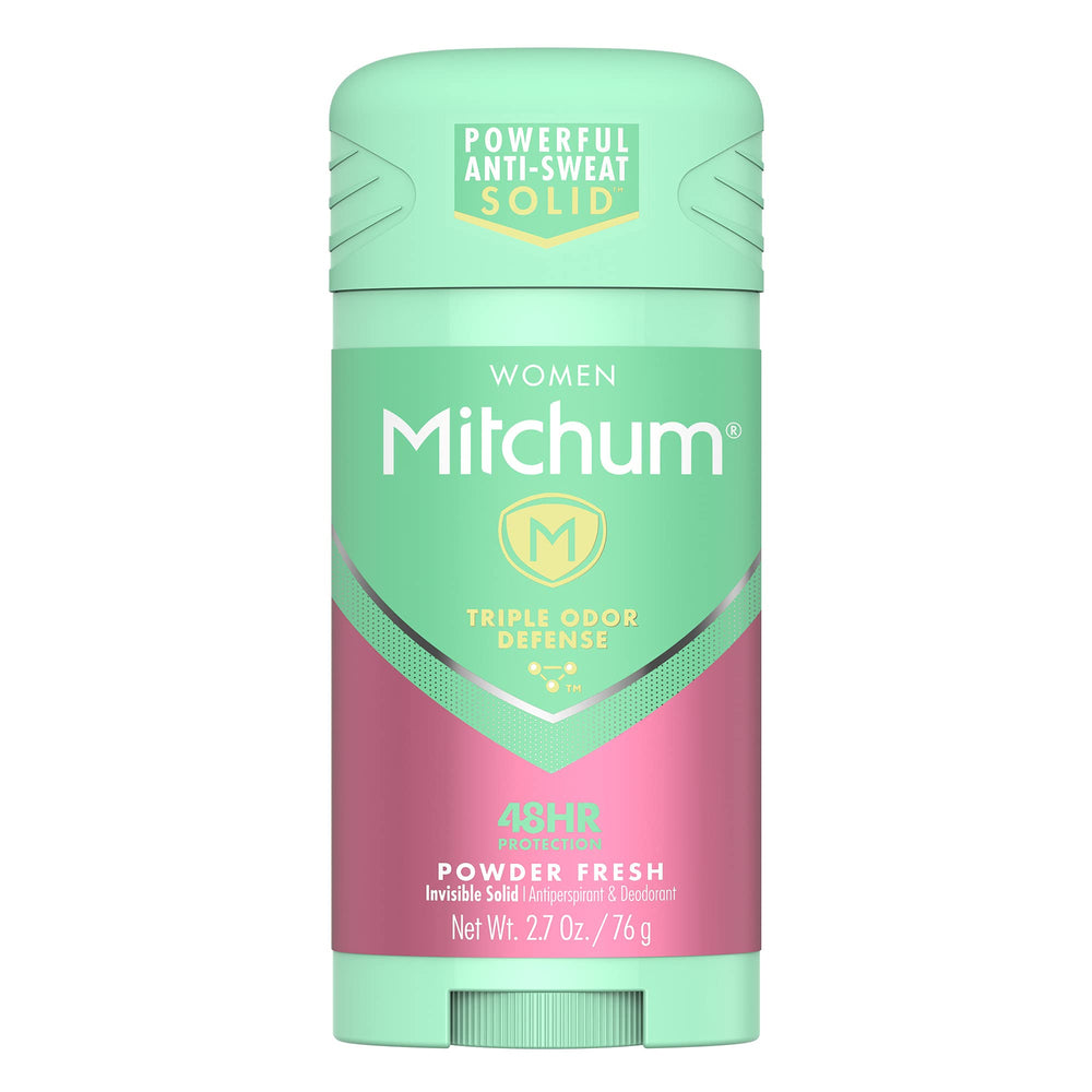 Desodorante Mitchum para mujer en stick polvo fresco, protección duradera para todo el día.
