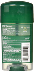 Desodorante Mitchum gel sin perfume, aplicación en palma, secado rápido.