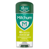Mitchum Mountain Air bottle showing quick-drying gel for daily freshness.