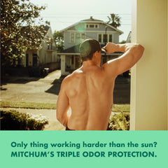 Mitchum Unscented Roll-On fast-drying formula for quick wear without residue.