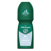 Mitchum Unscented Roll-On application for smooth coverage and all-day freshness.