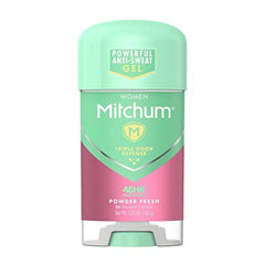 Mitchum Women Power Gel deodorant, powder-fresh scent, for all-day odor control.