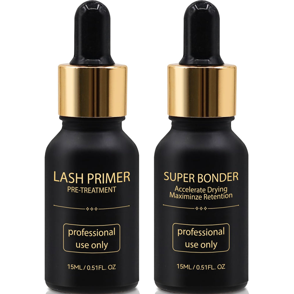 Miuffue lash primer bottle closeup for pre-treatment cleansing and bonding