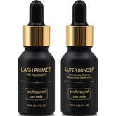 Miuffue lash primer bottle closeup for pre-treatment cleansing and bonding