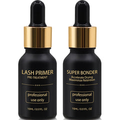 Miuffue lash primer bottle closeup for pre-treatment cleansing and bonding