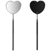 Miuffue Lovely Lash Mirror in heart shape provides a clear, wide view for precise lash checks.