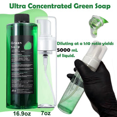 Miuxia Jabon Verde para tatuajes, dispensador de espuma de 200ml para aplicación uniforme.