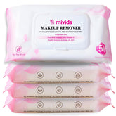 mivida hypoallergenic makeup remover wipes bulk 200-count for sensitive skin