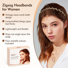 MIVZO Zig Zag Headbands retro wavy design adds subtle texture.