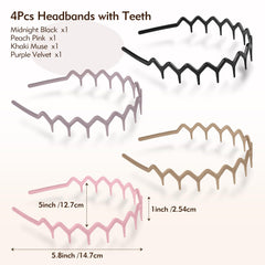 MIVZO Zig Zag Headbands wide-tooth comb for slip resistance.