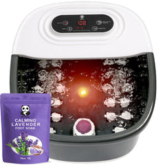 Miwhale foot spa bath massager for home relaxation with heat and bubbles