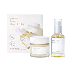 Mixsoon Bean Glass Skin Duo packaging front showing premium glow skincare for daily routine