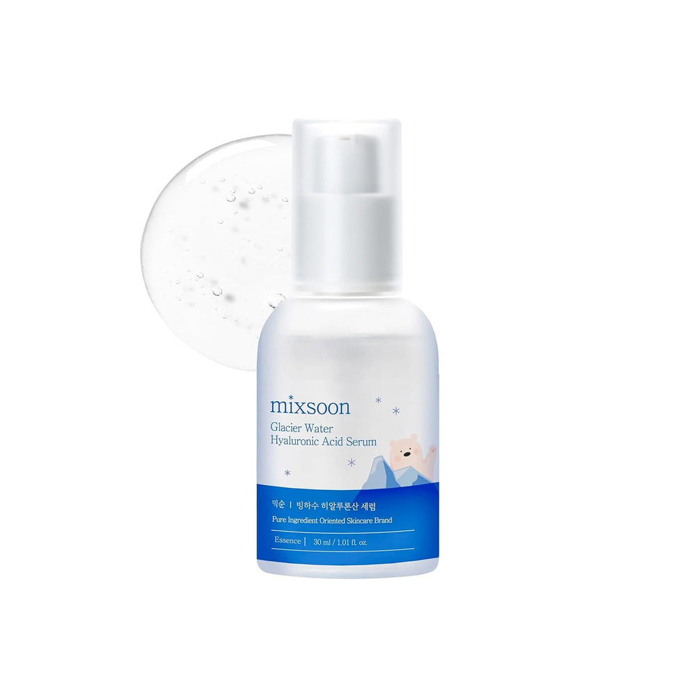 Mixsoon Glacier Water Serum en botella lista para hidratar profundamente.