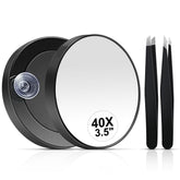 MIYADIVA 40x magnifying mirror for precise makeup inspection and blemish checks.