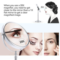 MIYADIVA 8-inch tabletop vanity mirror fits compact spaces.