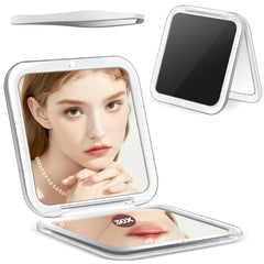 MIYADIVA compact mirror with 30X magnification for precise detail checks on the go