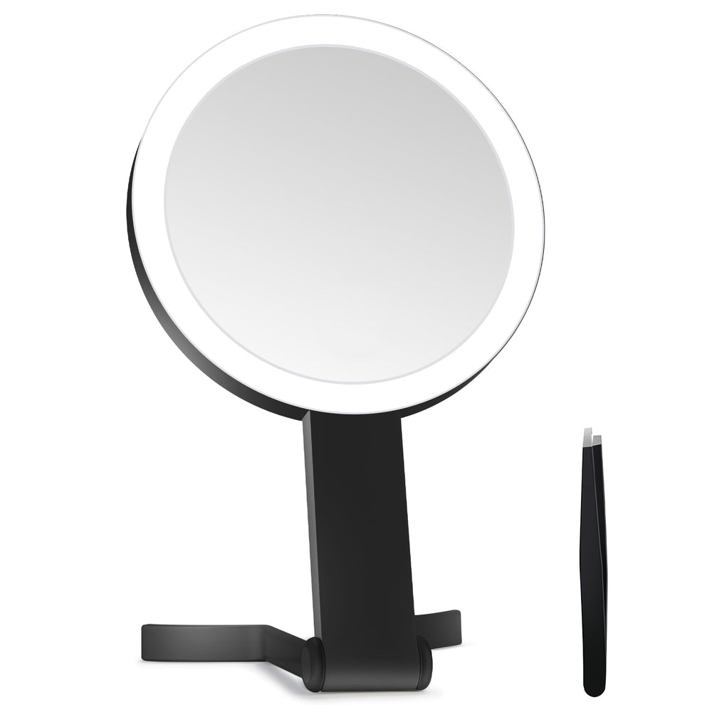 MIYADIVA lighted makeup mirror 30x magnifying front view for precise eyeliner and lash work