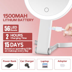 MIYADIVA portable travel mirror with integrated lighting for on-the-go makeup