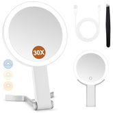 MIYADIVA magnifying mirror 30x close-up view for precise makeup details.