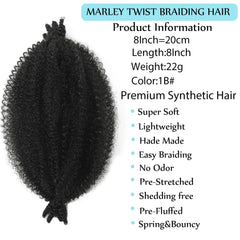 Miyamarch Afro Twist Hair texture close-up shows soft, tangle-free feel.